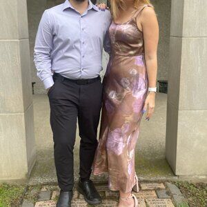 Vince Night Garden Square Neck Slip Dress